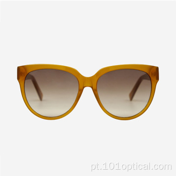 Óculos de sol redondos de acetato feminino